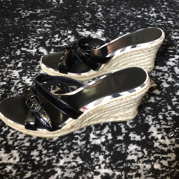 Burberry Black Nova Check Espardilles Sandals New - Picture 5 of 8